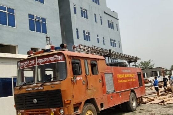 इटहरीमा निर्माणाधीन रहेको पाँचतारे गरिमा होटलमा आगलागी