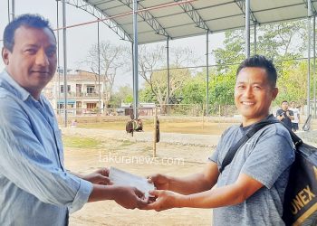 तरहरामा निर्माणाधीन कबर्ड हललाई विकास केसीले दिए पच्चीस हजार