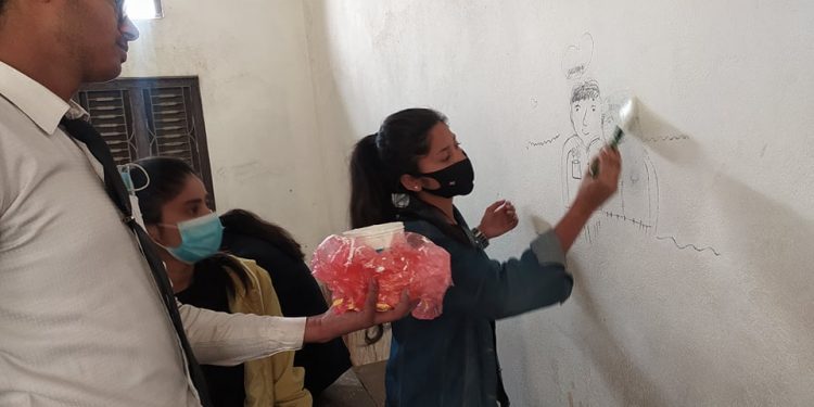 क्याम्पसका भित्तासँग होली मनाउँदै सुकुनाका विद्यार्थी