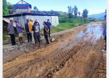 भोजपुर : कालोपत्र भएको तीन महिनामै भत्कियो सडक