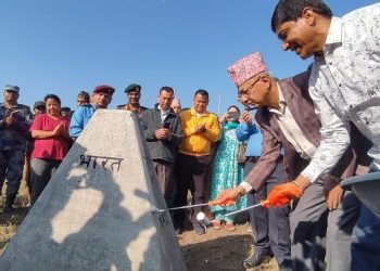 झापामा सीमा स्तम्भहरुको मर्मत सुरु