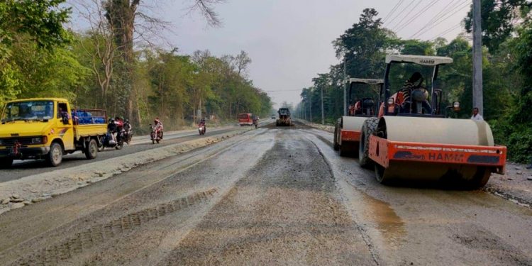 सुस्त गतिमा धरान–इटहरी सडक निर्माण