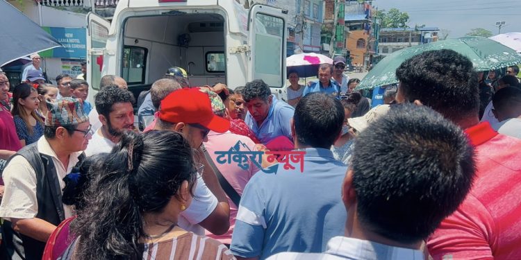 तरहरामा तीव्र गतिको भारतीय स्कारपिओले मोटरसाइकललाई ठक्कर दिँदा दुर्घटना