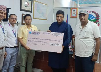 विराटनगरको सडक सौन्दर्यकरणका लागि एसबीआई बैंकको सहयोग