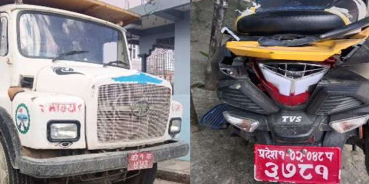 विराटनगरमा टिपरको ठक्करबाट बाबुको मृत्यु, छोरा सकुशल