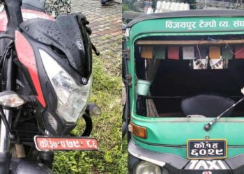 धरानमा अटो र मोटरसाइकल एकापसमा ठक्कर हुँदा ३२ वर्षीय युवकको मृत्यु