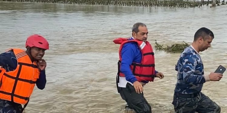 बाढीका कारण झापामा पाँच करोडको धान नष्ट