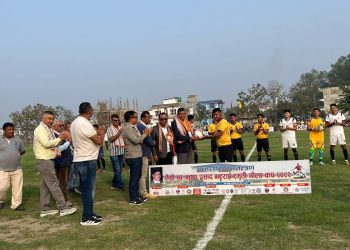 स्वर्गीय कृष्णप्रसाद भट्टराई स्मृति गोल्डकप : उद्घाटन खेलमा केराबारी फुटबल क्लब मोरङ विजयी