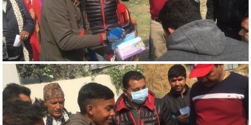 सोसियल रिकन्ट्रसन फाउन्डेसनका अध्यक्ष राम निरौलाले गरे मास्क वितरण 