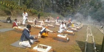 मनकामना धाममा १०८ कुण्डमा कोटि हवन