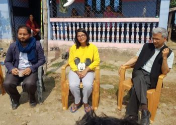 सदीक्षालाई भेट्न उर्लाबारीमा रवीन्द्र मिश्र र मिलन पाण्डे