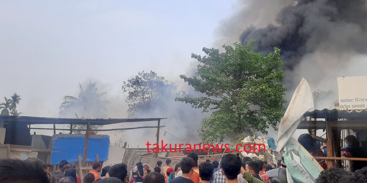 इटहरीमा लागेको आगो नियन्त्रणमा