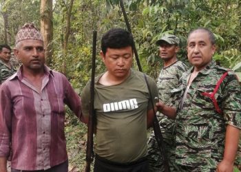 झापामा तीनथान बन्दुकसहित एक पक्राउ