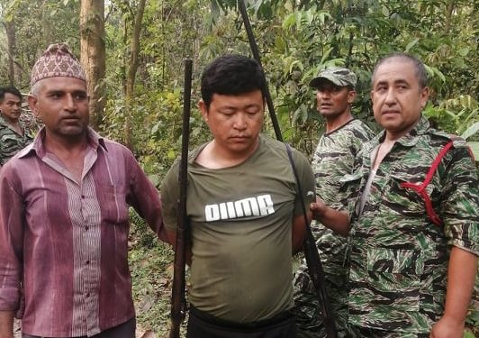 झापामा तीनथान बन्दुकसहित एक पक्राउ