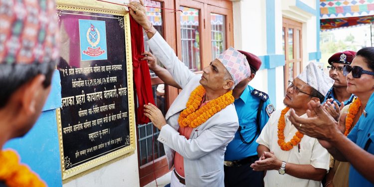 इलाका प्रहरी कार्यालय बेलबारीको नवनिर्मित भवनको उद्घाटन
