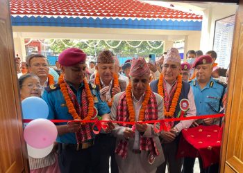 इलाका प्रहरी कार्यालय काकडभिट्टाको नवनिर्मित भवनको मन्त्री कार्कीद्दारा उद्घाटन