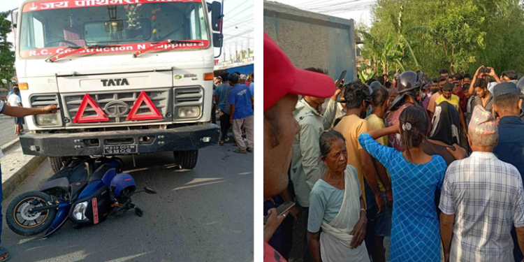 मोरङमा टिपरको ठक्करबाट एक पुरुषको मृत्यु