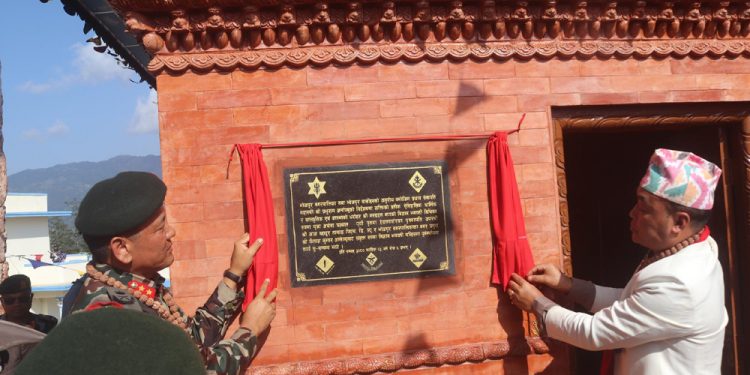 भोजपुरको निशान भगवती मन्दिरमा बाह्र वर्षपछि निशान पुनःस्थापना