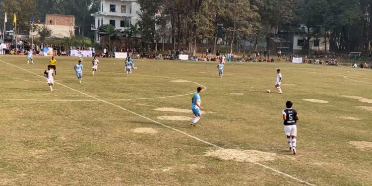 स्व. कृष्णप्रसाद भट्टराई स्मृति कोसी प्रदेशस्तरीय फुटबल : आयोजकलाई पराजित गर्दैै धनकुटा सेमिफाइनलमा