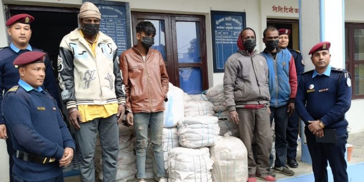 पेट्रोल ढुवानी गर्ने ट्याङकरको प्रयोग गरी गाँजा ओसारपसार, चार पक्राउ