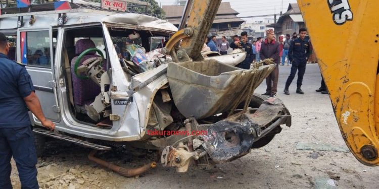 मोरङमा टिपर, बस र बोलेरो जीप ठोक्किएर दुर्घटना, दुईको मृत्यु, तीन घाइते