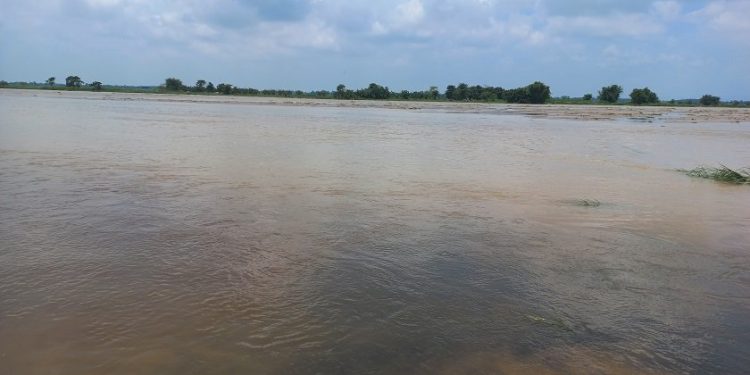 तटबन्ध नहुँदा सन्थाल बस्ती डुबानको जोखिममा