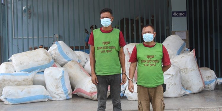 धरानबाट १४ सय केजी गाँजासहित दुई पक्राउ