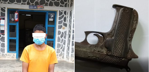 ताप्लेजुङमा पेस्तोलसहित एक युवक पक्राउ