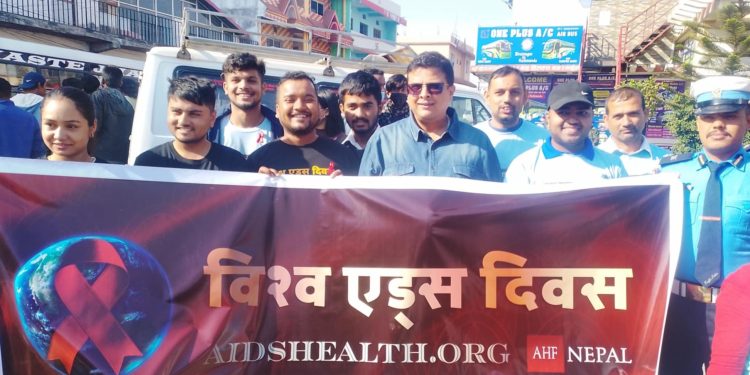 एचआईभी एड्स दिवसमा महानगरको नेतृत्वमा प्रभातफेरी