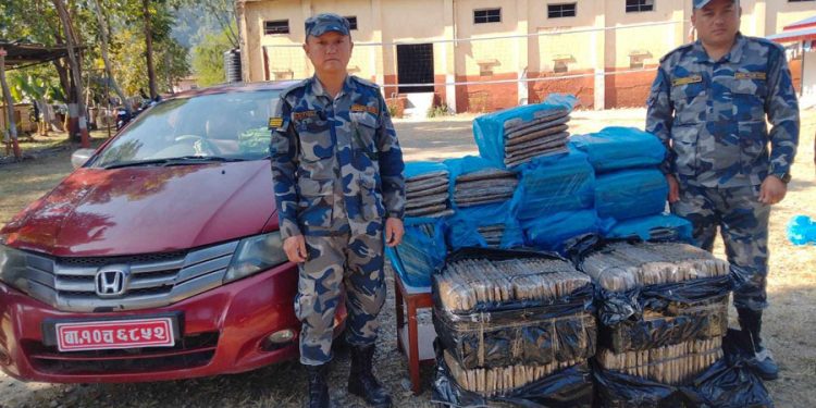 धरानमा कारबाट एक सय ९० केजी गाँजा बरामद