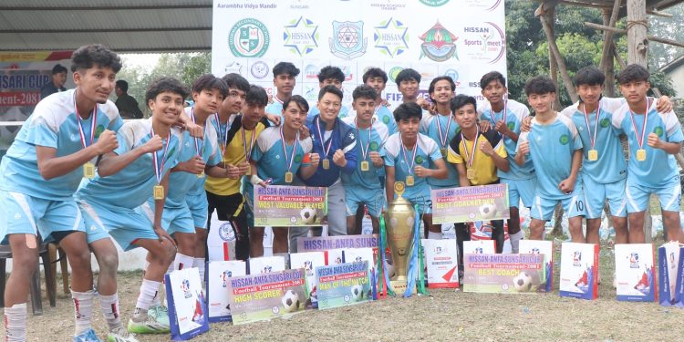 हिसान एन्फा कप फुटबलमा पूर्वाञ्चल र क्रिकेटमा विश्व आदर्शलाई उपाधि