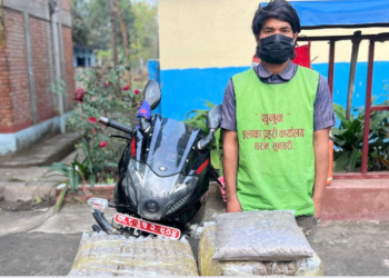 धरानमा मोटरसाइकल चेकजाँच गर्न खोज्दा भाग्ने क्रममा दुर्घटना, घटनास्थलमा गाँजा फेला