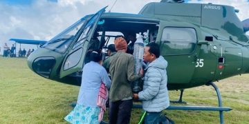 भोजपुरबाट सुत्केरी र शिशुको हेलिकप्टरमार्फत् उद्धार
