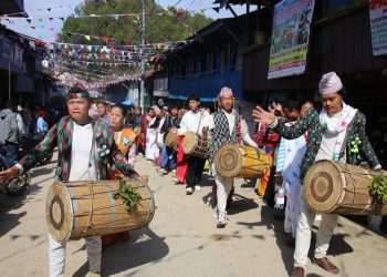 त्रिसाली मेला : धान नाचसँगै च्याब्रुङको धुन र ‘पालाम’ ले गुञ्जायमान