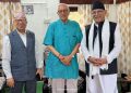 गिरिजाबाबुको बैठक कक्षमा प्रचण्ड–माधव–शेखरको राजनीतिक संवाद