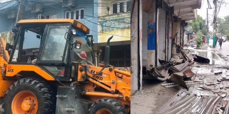 वर्षौंदेखि भाडामा चलिरहेका सटरमा चल्यो डोजर, कोशी अस्पतालको जग्गा फिर्ता