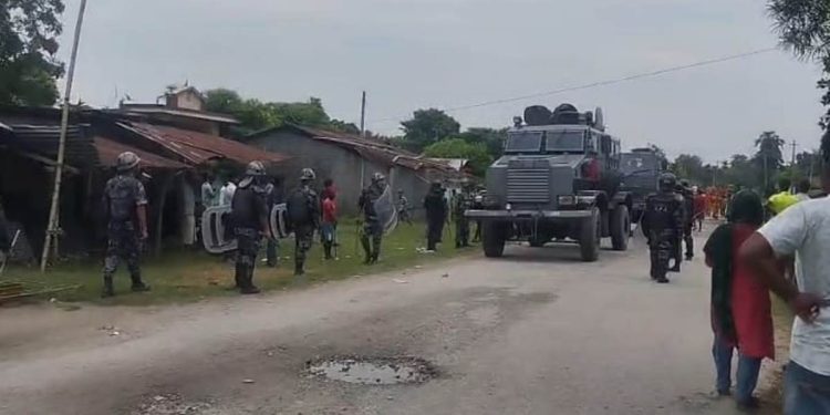 तनाव नघटेपछि कप्तानगन्जमा नेपाली सेना परिचालन