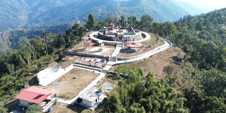 ड्रोनबाट देखिएको उदयपुरगढी दरबार क्षेत्र